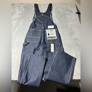 NWT Vintage Roebucks Bib Overall Men’s Size 30x32 Blue Denim